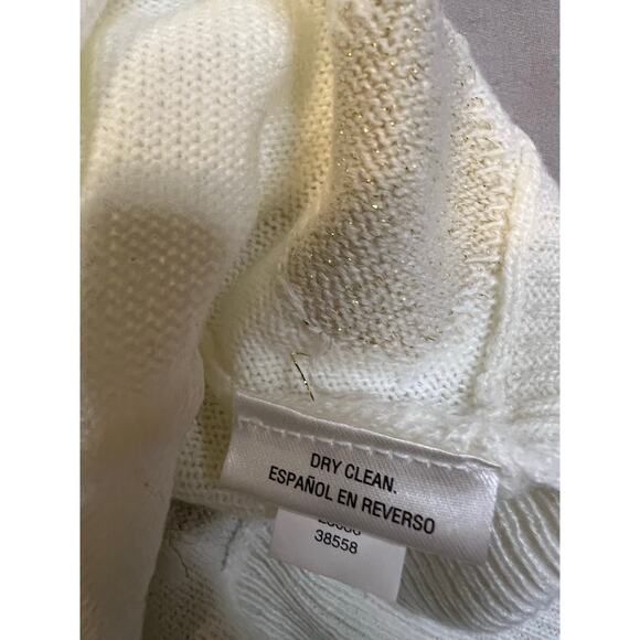 Charter Club Woman 2X Metallic Polka Dot Oversized Batwing Sweater Cream Cozy - Picture 4 of 4